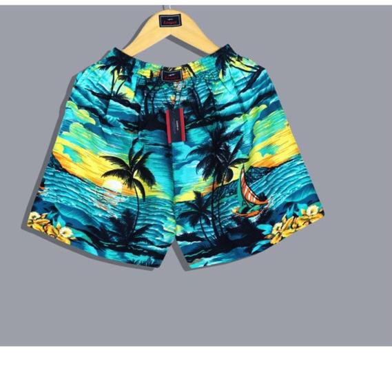 FBR-982 CELANA BOXER LOOPAY MOTIF GREEN BEACH ...