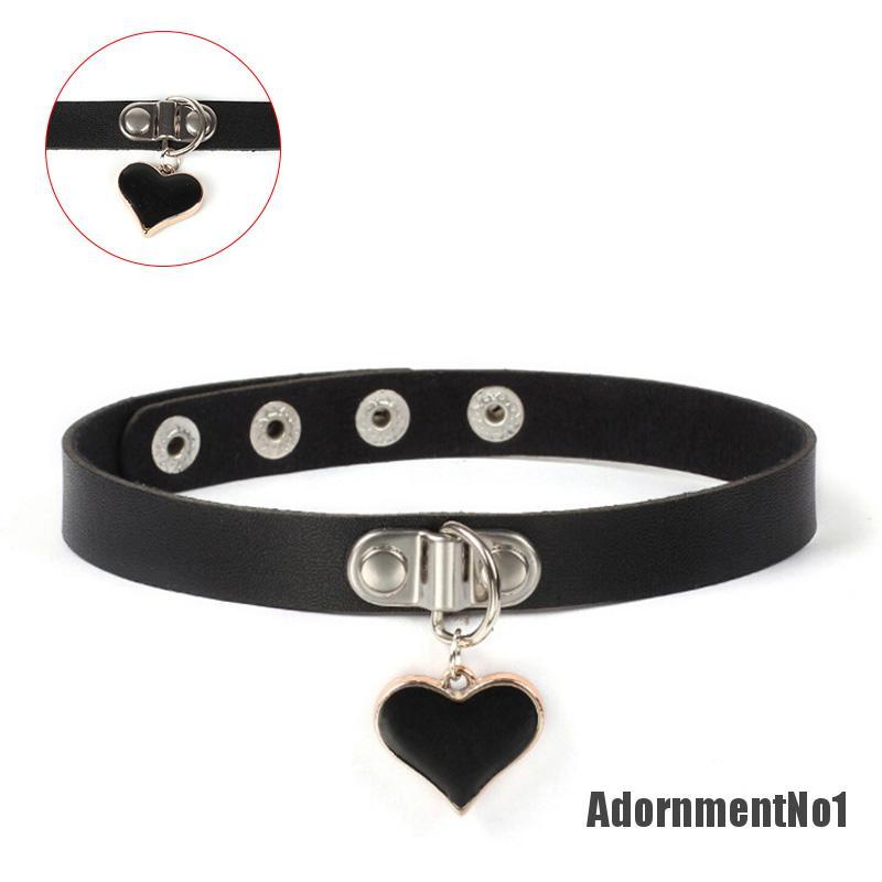 (Adornmentno1) Kalung Choker Bahan Kulit Imitasi Gaya Punk / Gothic Untuk Wanita