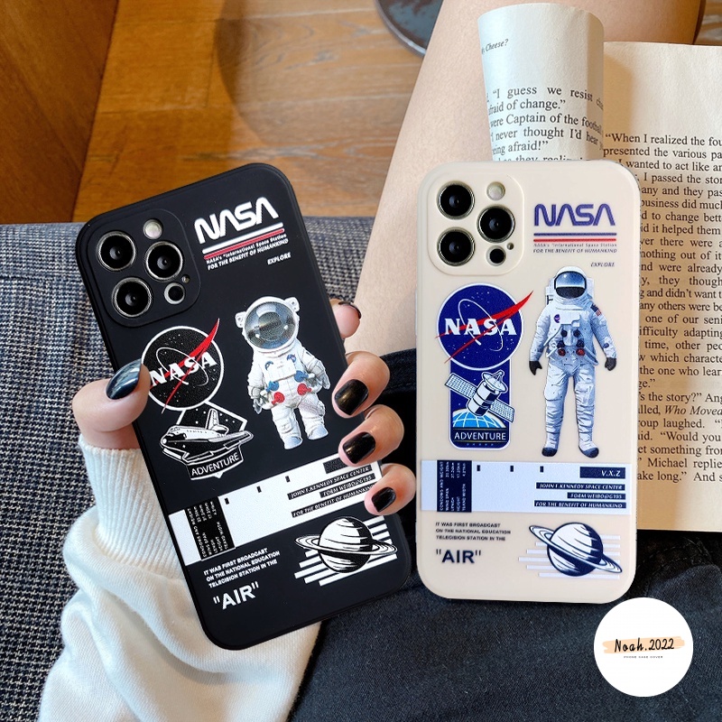 Soft Case TPU Motif NASA Astronot Untuk iPhone 13 12 11 Pro Max X Xs Max XR 8 7 Plus C25S A16 A74 C25 C12 C11 8 C20 Y11 Y12 Y5A Y53 A7S