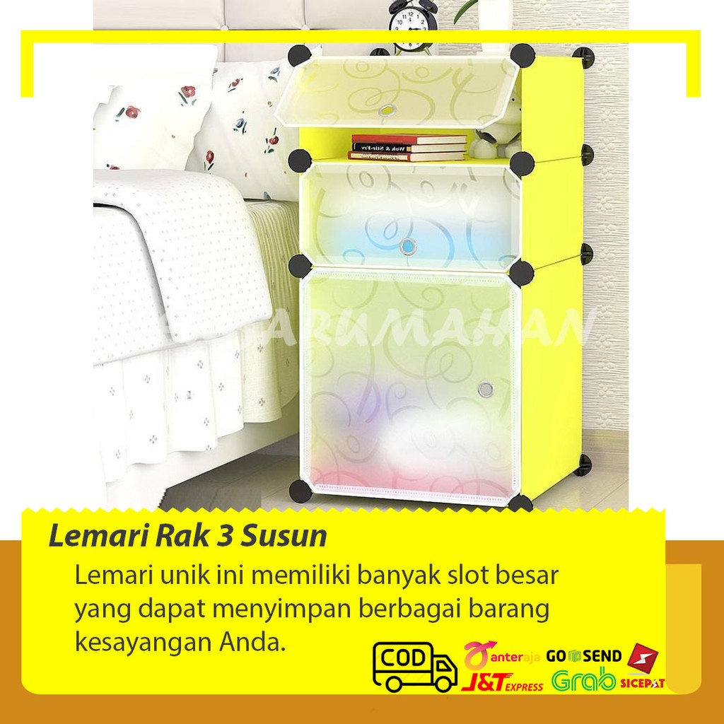 SR365 Lemari Pakaian Portable Murah Lemari Kecil Lemari Mini Minimalis Lemari Baju Plastik Portable