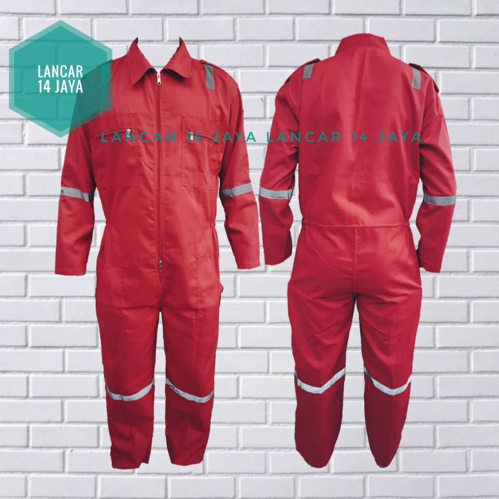 Wearpack Katelpak Skotlet Coverall Seragam Bengkel Baju Kerja Bahan Exclusive twill dengan Reflektor