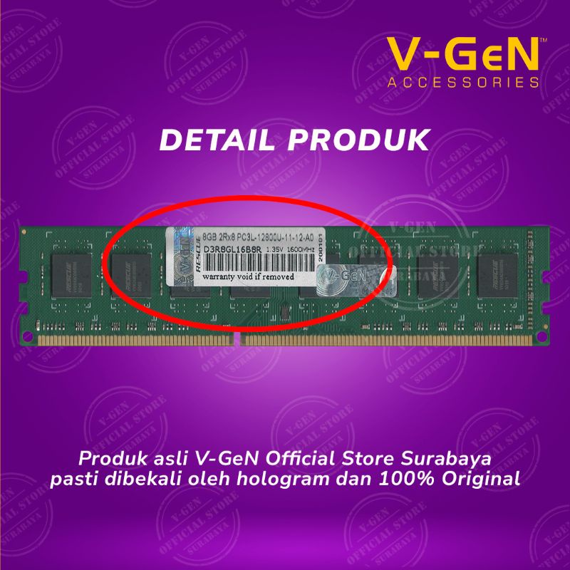 RAM DDR3L 8G 12800/1600 Mhz rescue vgen