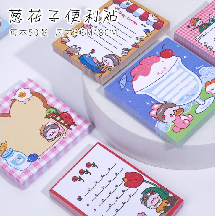 Cartoon  Stationery Cute Girl Memo Pad Office Message School Supplies Kawaii Sticky Note