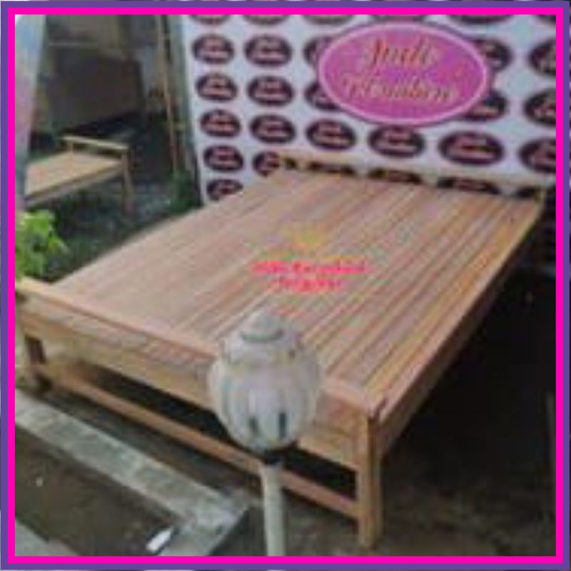 Ranjang tempat tidur/bale - ranjang minimalis dipan kayu bengkirai Kalimantan bangkirai