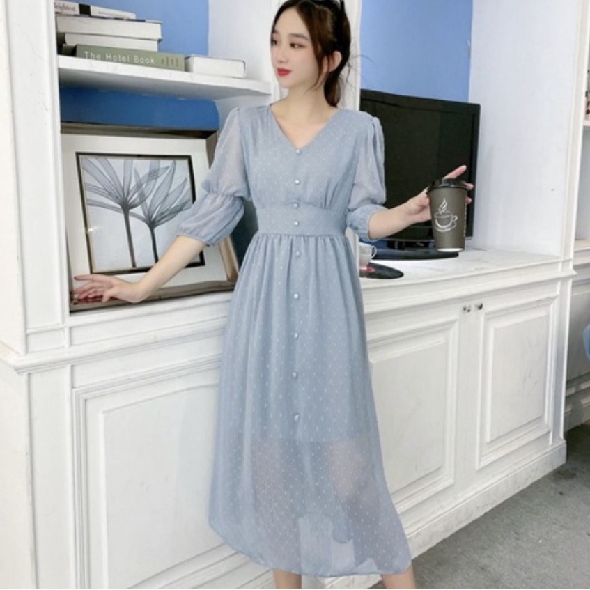 CASUAL DRESS CHIFFON PREMIUM IMPORT ALL SIZE KOREAN STYLE OFFICE LOOK