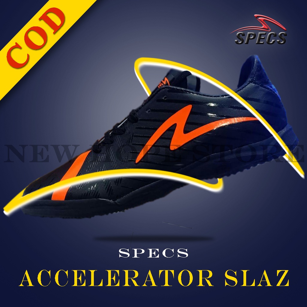 Sepatu Futsal Specs Accelerator Slaz Hitam Oren Grade Original 100% Futsal Murah