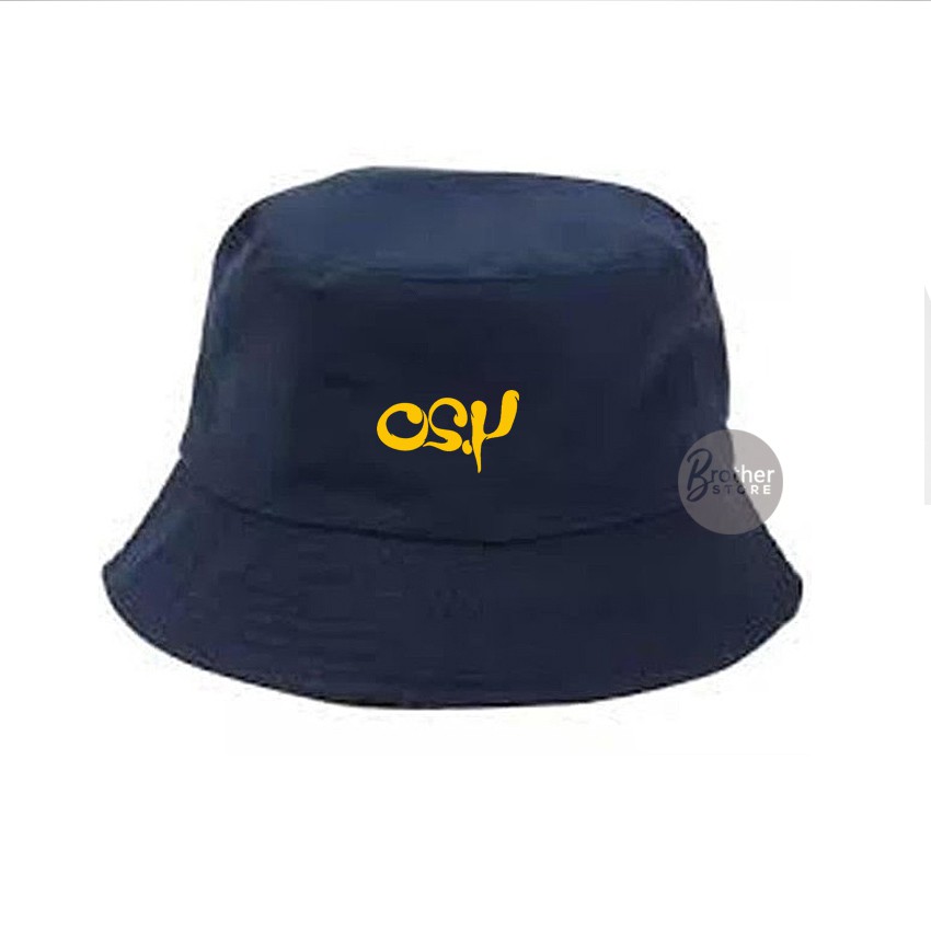 Topi Bucket - Topi Gunung - Logo empat dua puluhText Kuning