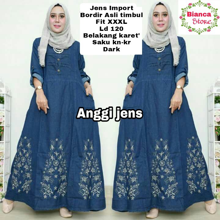 AERO DRESS ANGGI  GAMIS JUMBO JEANS GBM