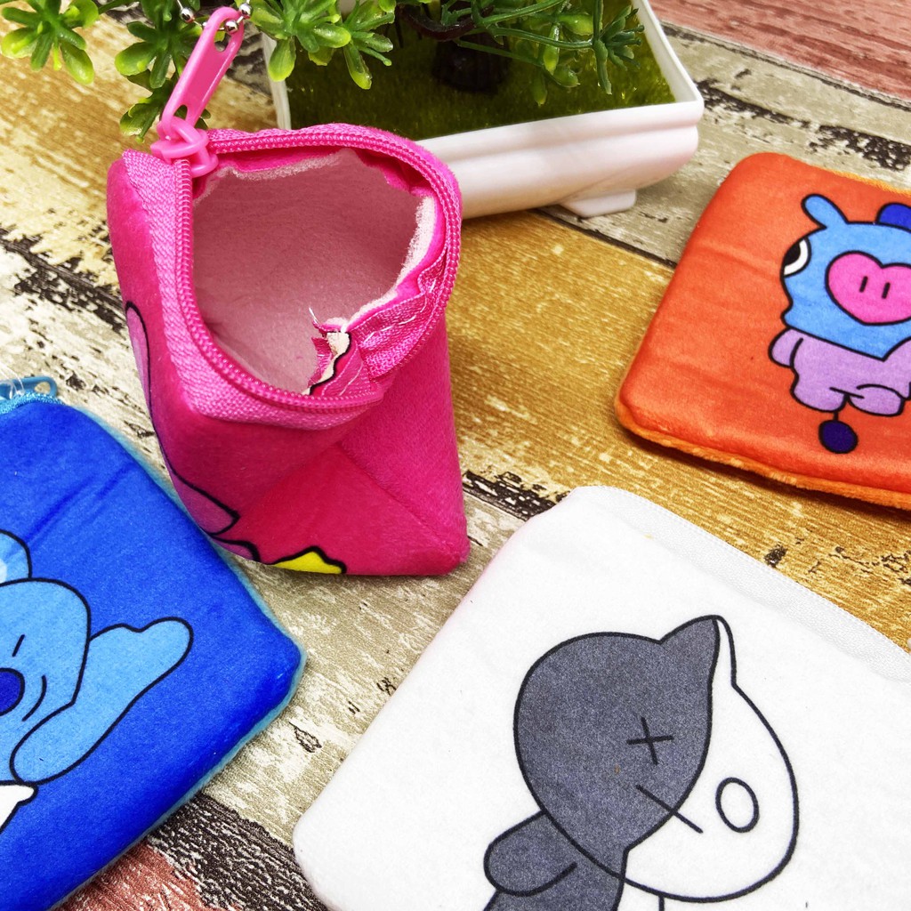 DOMPET KOIN KARTUN ARMY BTS BANGTAN SERIES / DOMPET GEPENG / DOMPET COIN / DOMPET UANG / BAG POUCH