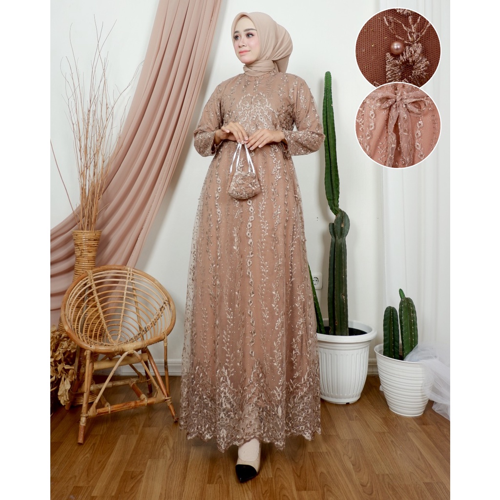 Permata Olshop / Kebaya Gamis Busui Zaya Modern Syofas / Gamis Modern Pesta Mewah / Kebaya Seragam