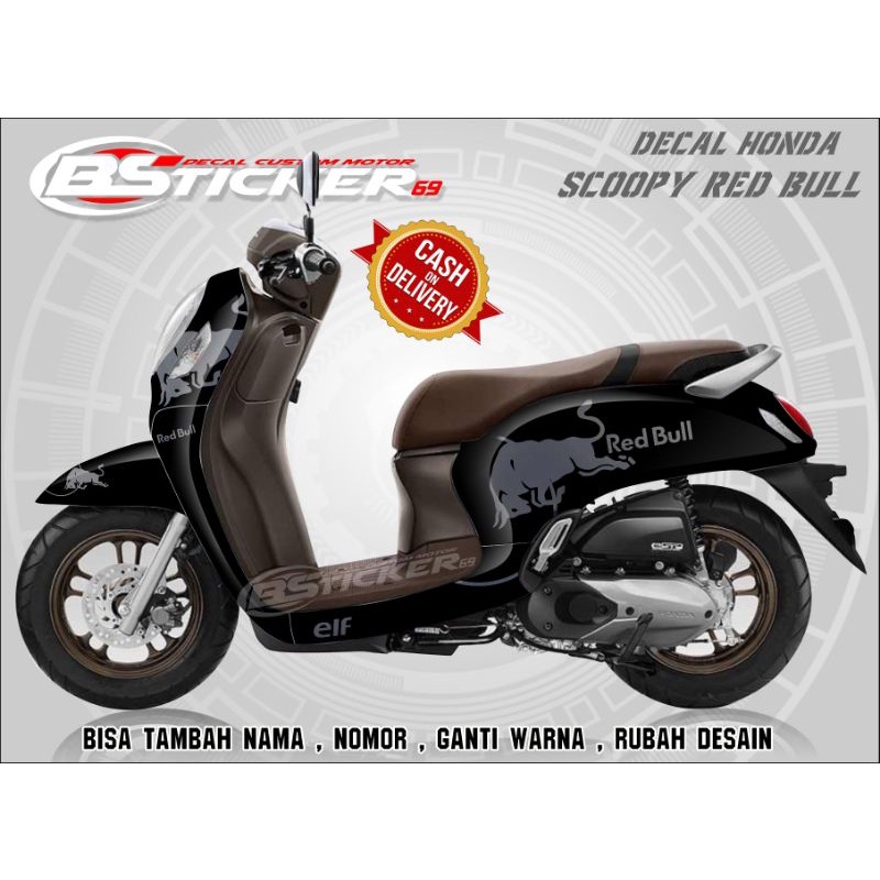 decal stiker Honda Scoopy fi full body decal scoopy red bull