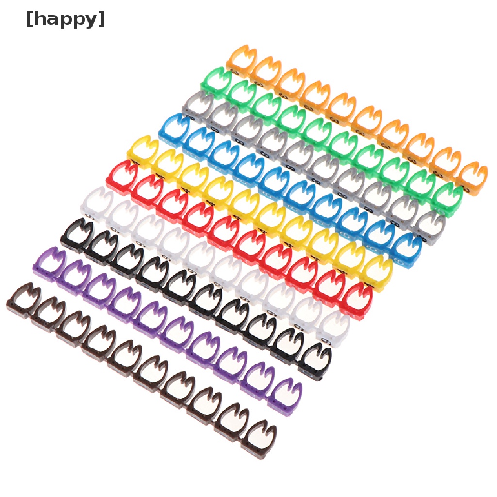 HA Cable Markers Colourful C-Type Marker Number Tag Label For Wire 1.5/2.5/4/ 6mm² ID