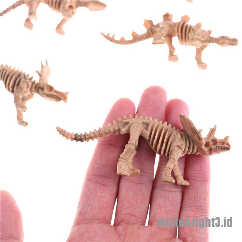 (white3) 12pcs / Set Mainan Fossil Dinosaurus Bahan Plastik Untuk Anak