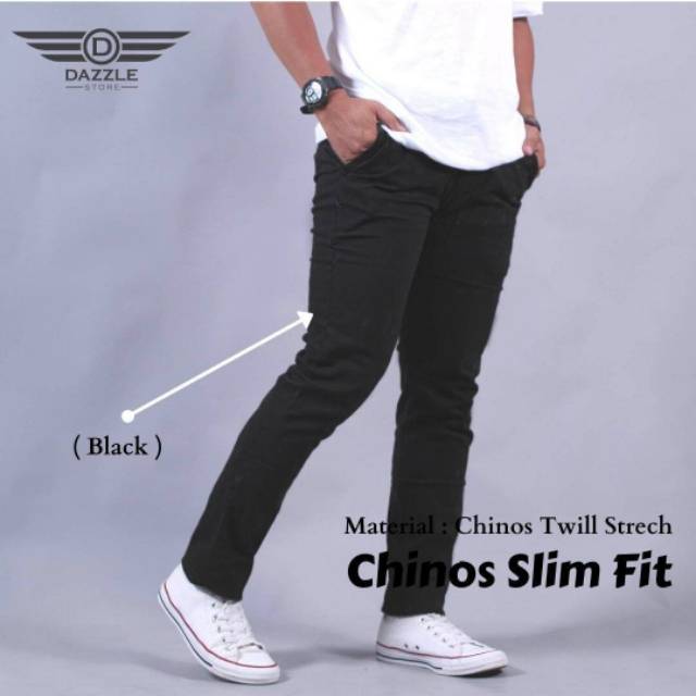 AIRBLACK DENIM TERLARIS / 784 VICTORY Celana chino pria panjang skinny semi slimfit cowo / cowok /