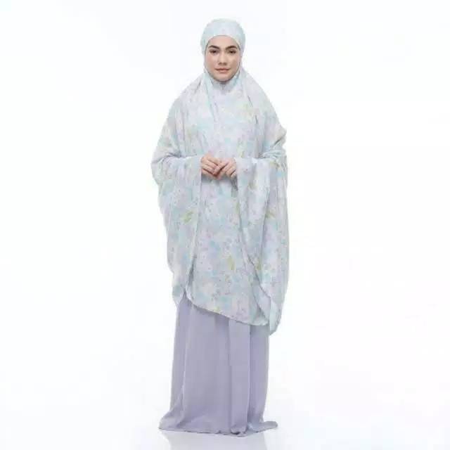 Mukena tazbiya flower road grey