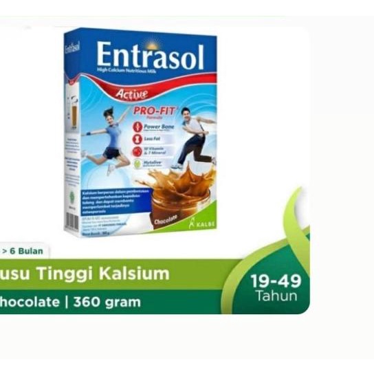 

♪ Entrasol Active Chocolate 360 G Coklat Susu Remaja - PackingEkonomis ✴