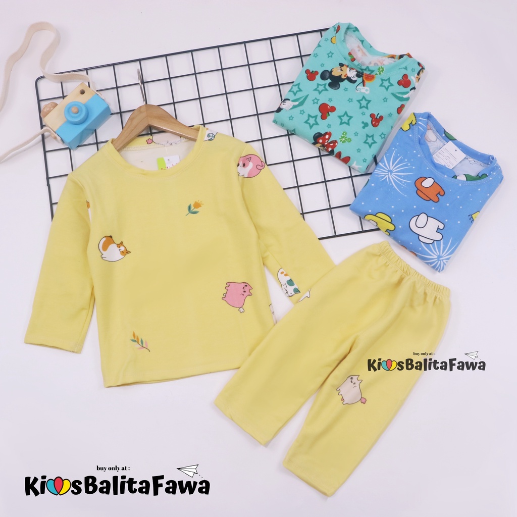 Pajamas Sunday uk 1-3 Tahun / Piyama IMPORT Baju Tidur Setelan Anak Perempuan Branded Karakter Adem Murah