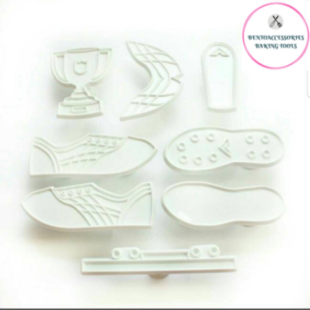 

Trophy and soccer sneaker set stamp
