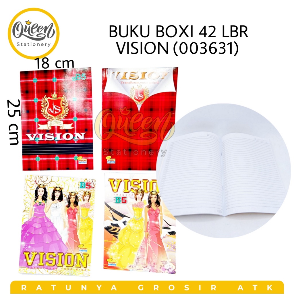 

1 PCS BUKU BOXI 42 LBR VISION / BUKU SEKOLAH / BUKU CATATAN (003631)