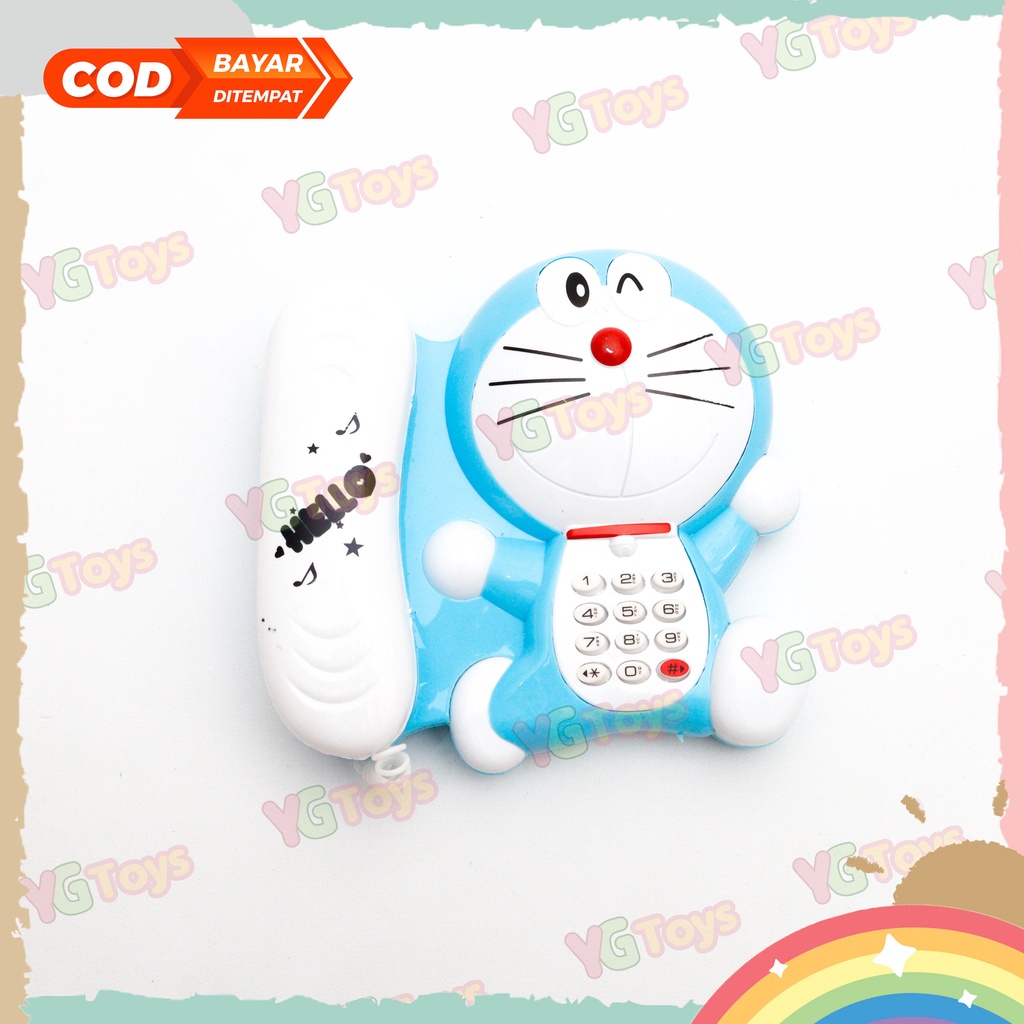 YGtoys Mainan Telepon Anak Perempuan Cewek Karakter Doraemon Mainan Musik Music Phone