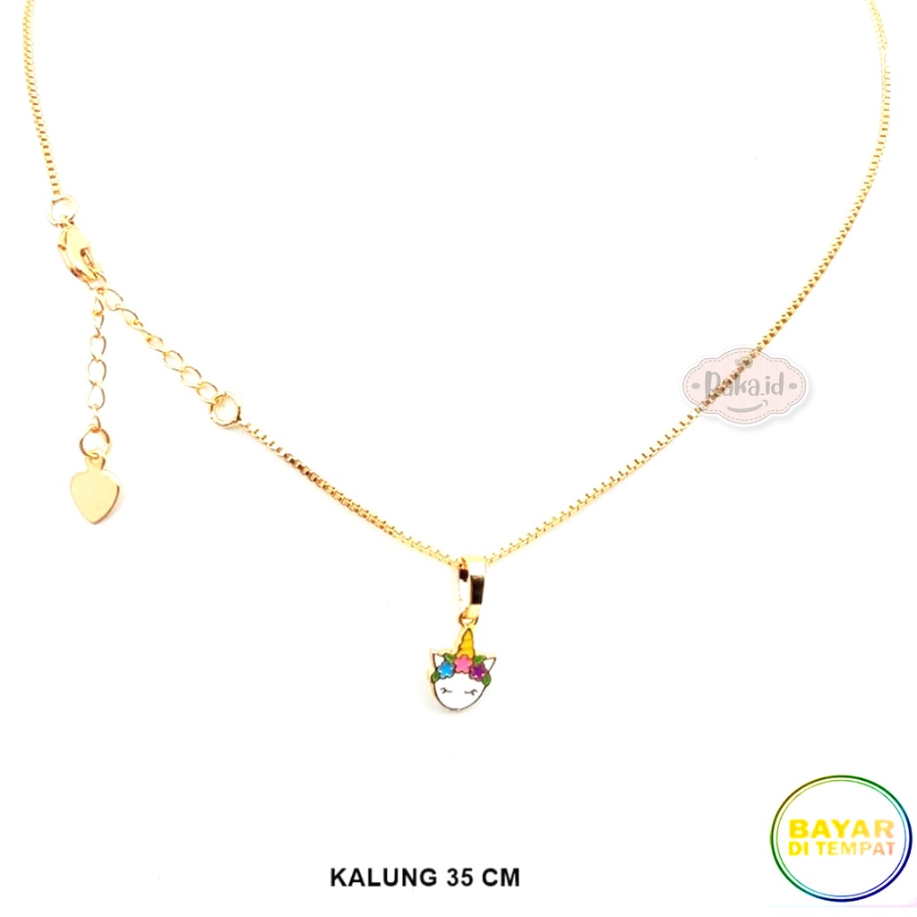 Kalung Anak Rantai Italy Unicorn Bunga Perhiasan Cantik Anak Lapis Emas 18k 774