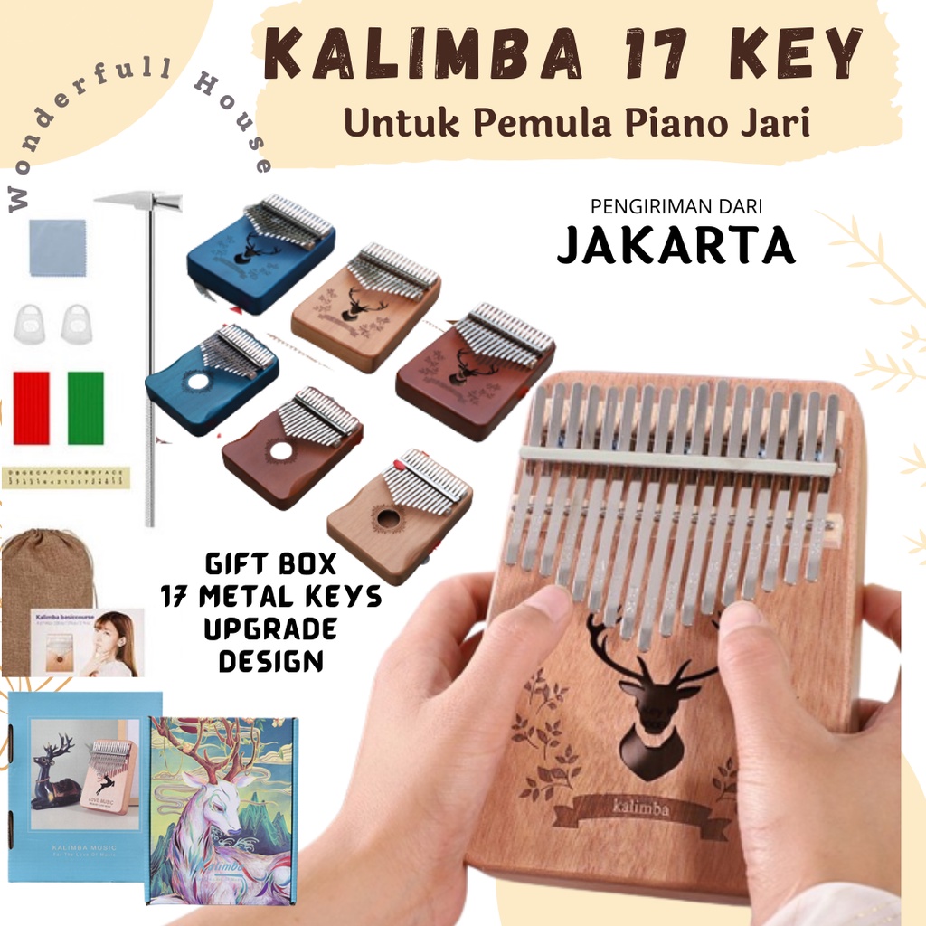 Alat Musik Kalimba17 Key Untuk Pemula Piano Jari Kecapi Jari Kalimba Instrumen Karimba Mainan Alat Musik