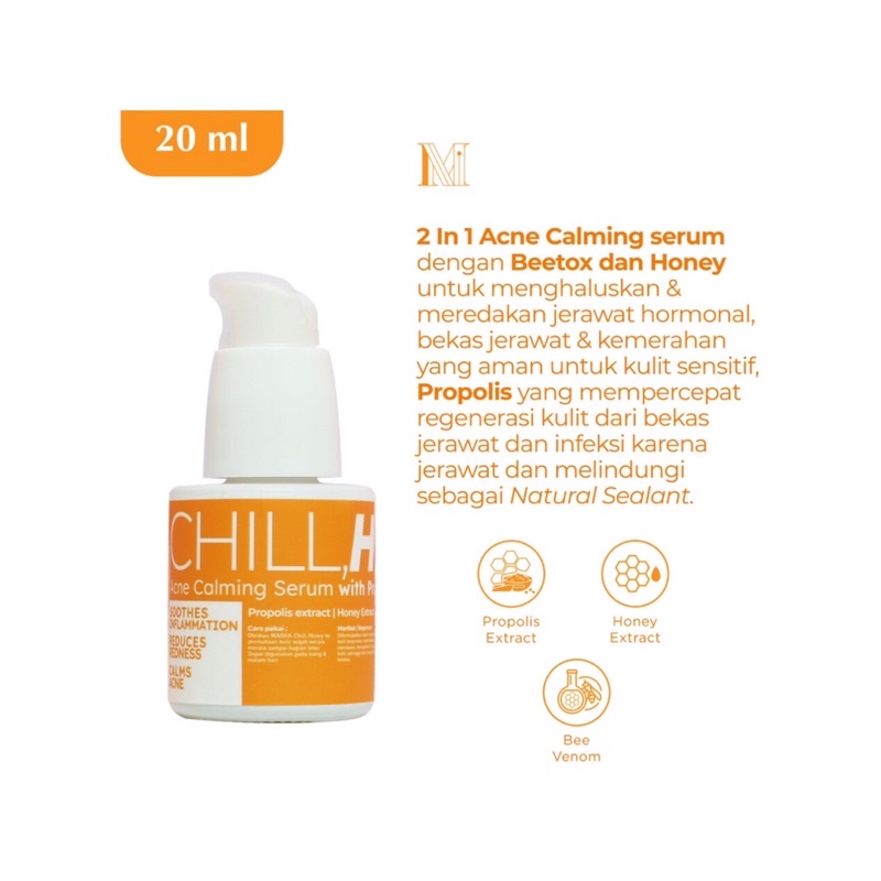 MASKA CHILL 20ML ACNE CALMING SERUM WITH PROPOLIS BEETOX AND HONEY