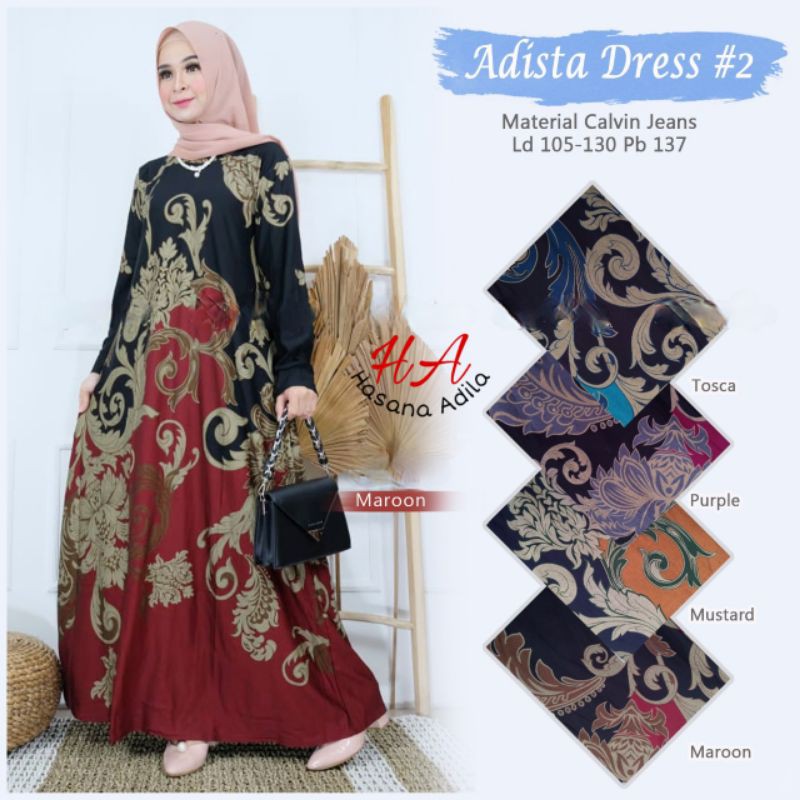 Adista #2 Dress wanita super Jumbo fashion solo recommended high quality