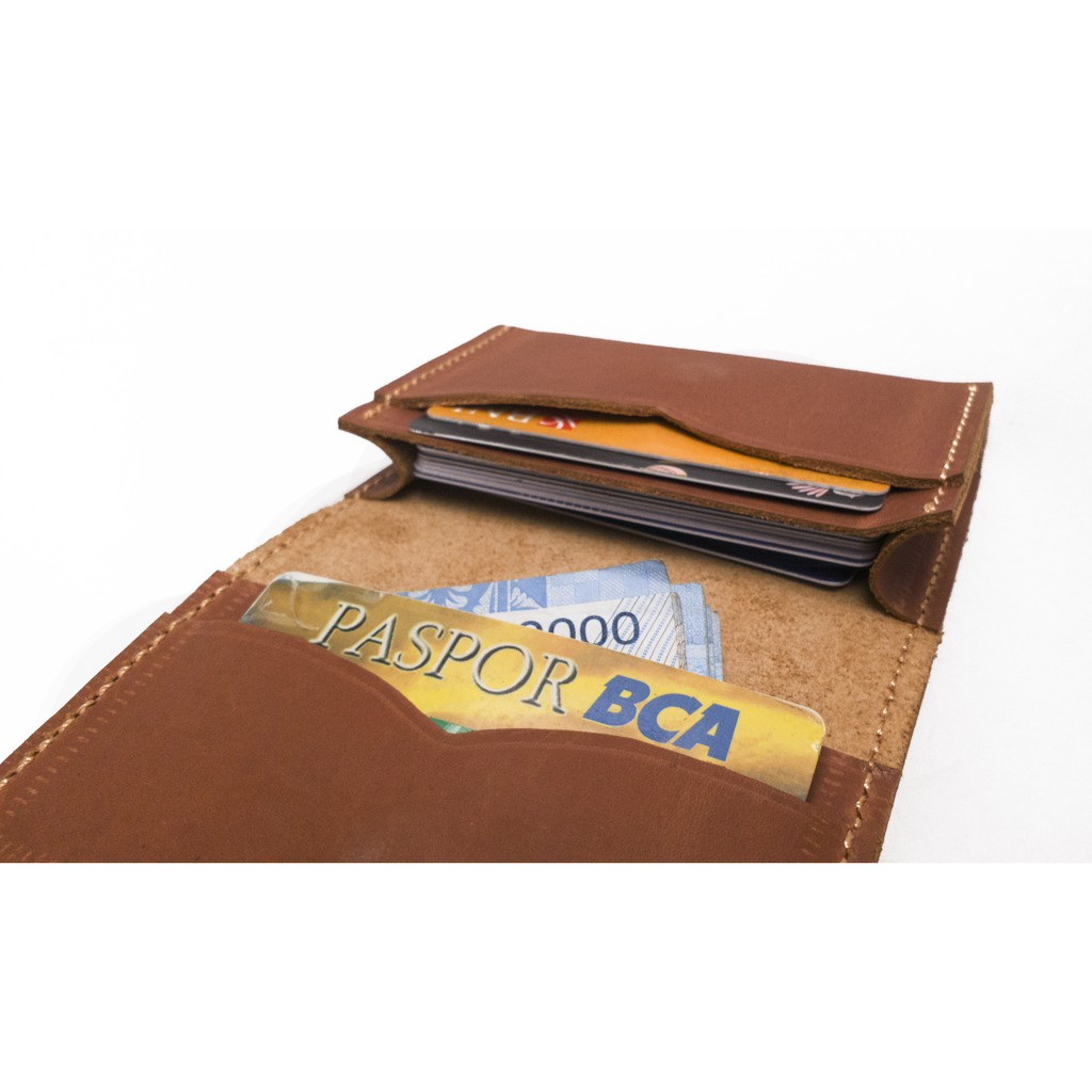 dompet kartu kulit sapi crazyhorse muat banyak kartu | card holder- vintage brown