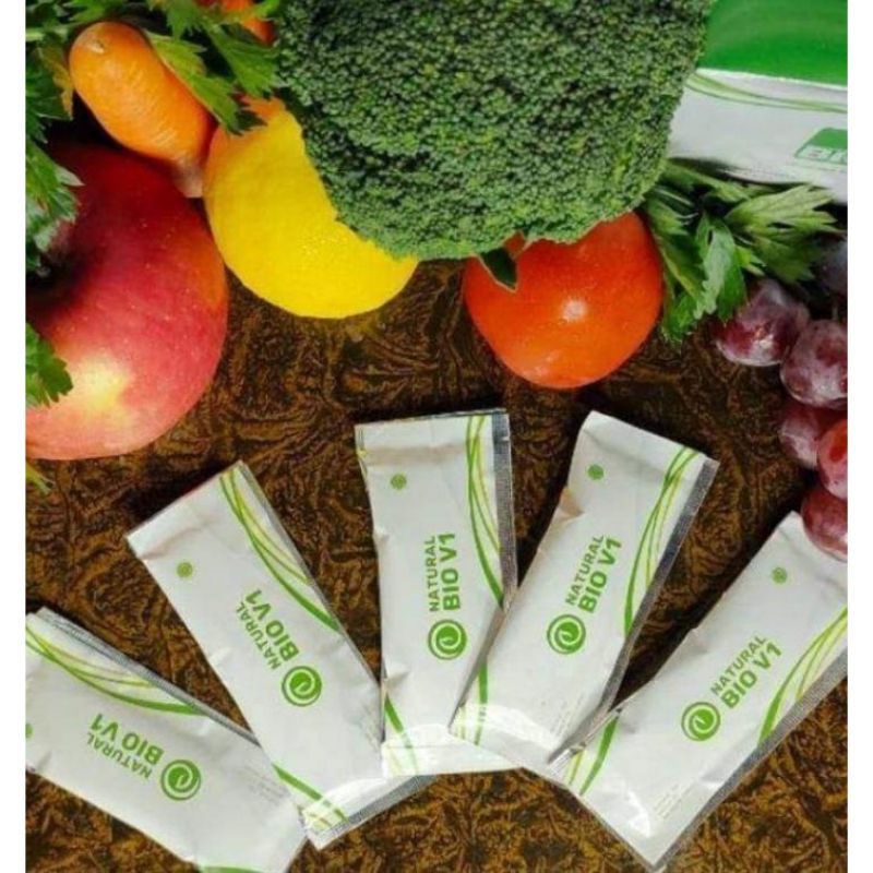 Natural Bio V1 Nasa Original Melancarkan BAB Menghilangkan Perut Buncit 15 Sachet