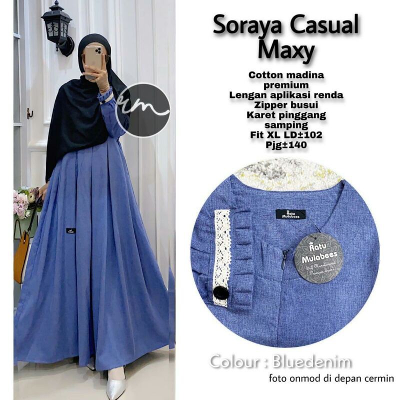  SORAYA MAXY ORI RATU MULABEES BAJU GAMIS KATUN MADINA POLOS ORI RATU GAMIS POLOS TERBARU KEKINIAN
