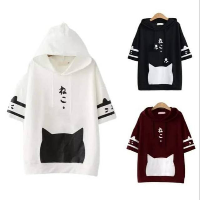 SinfanStore SWEATER HOODIE WANITA JAPANESE CAT