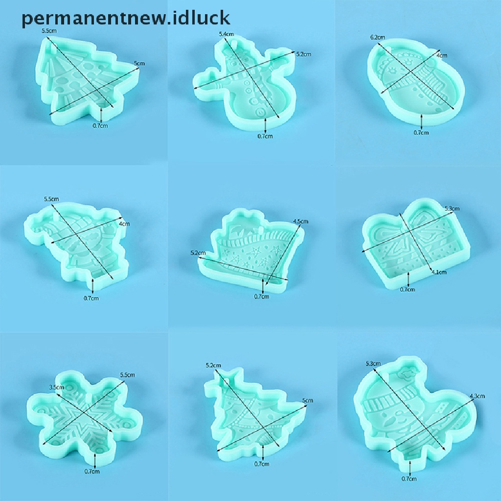 1 Pc Cetakan Resin Kristal Epoksi Bentuk Pohon Natal Rusa Snowflake Bahan Silikon Untuk Gantungan Kunci