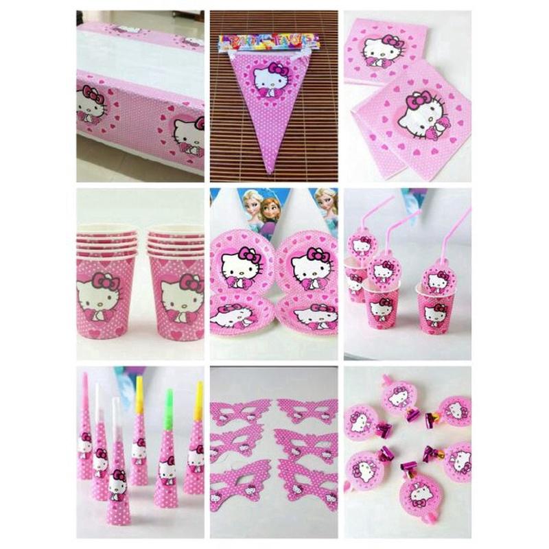 Set Dekorasi  Desain Hello  Kitty  untuk Pesta Ulang Tahun 