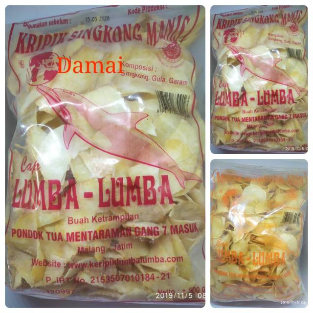 

Kripik lumba lumba singkong oleh oleh khas Malang Sweet cassava chip 500gr