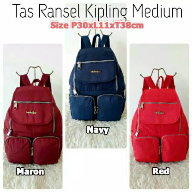 TAS 100% ORIGINAL - TAS KIPLING RANSEL MEDIUM / TAS SEKOLAH / TAS IMPORT