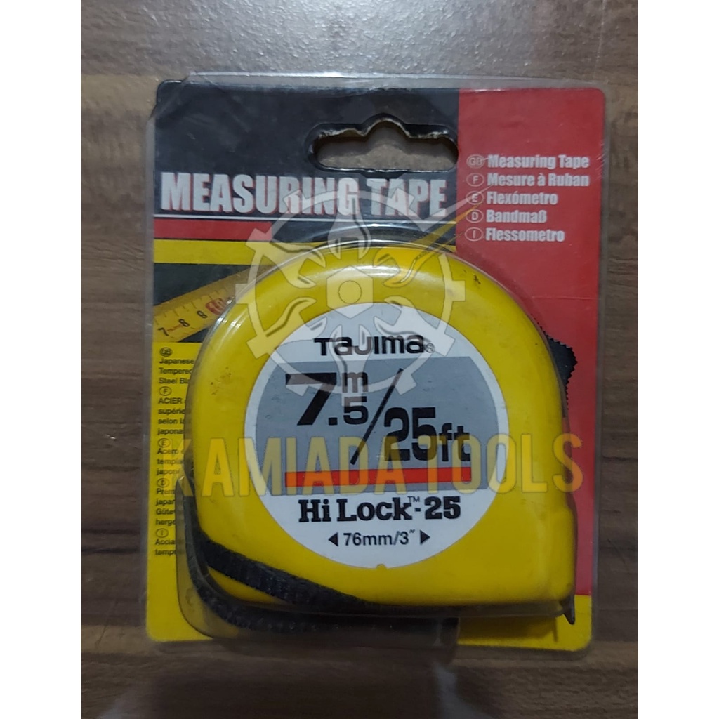 Meteran 7,5 meter Hi Lock TAJIMA/Meteran TAJIMA 7,5 meter