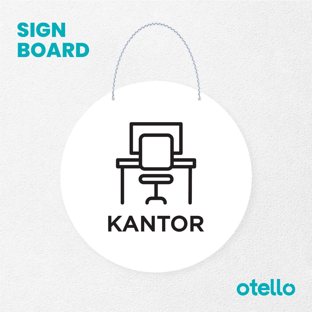 Otello Signage Kantor Signage Board Acrylic Papan Gantung Label Akrilik Rantai Petunjuk Toko Modern Minimalist Kafe Restoran Kantor Gedung Cafe