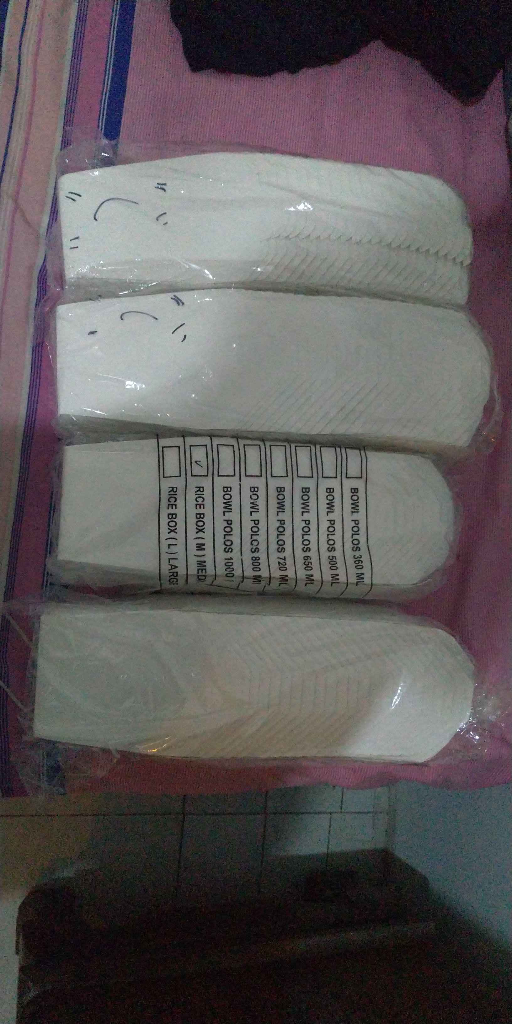 Rice Box Food Pail Noodle Box Paper Kertas Putih Polos Kotak Makan Kemasan Nasi Besar Isi 25 Pcs