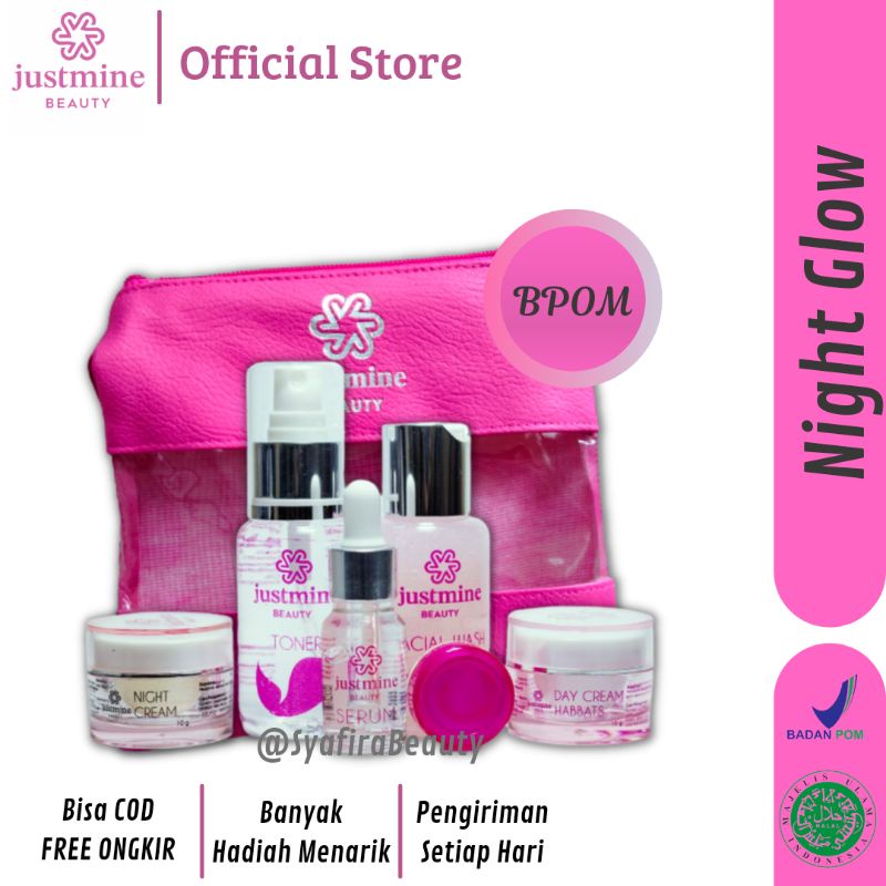 JUSTMINE Glowing Beauty Skincare Bpom Paket Glowing Acne Jelly Acne More Removespots | Skin care-Glow Bpom
