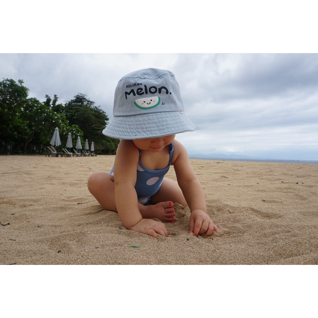 Halomam - Bucket Hat Melon ( Topi Bucket Bayi Unisex/ Topi Bucket Anak Lelaki / Perempuan )-7