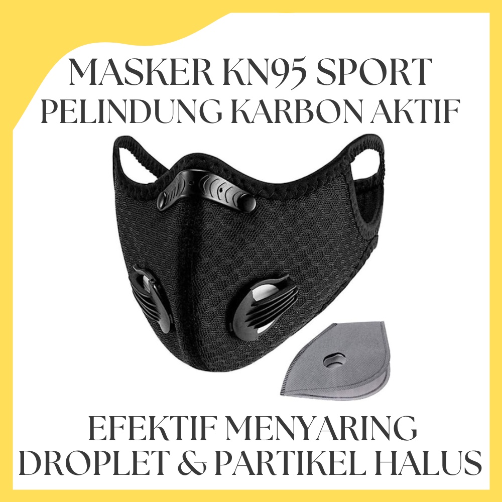 MASKER KN95 SPORT PROTECTIVE MASK FILTER CARBON MASKER BERBAHAN KAIN SELAM UNTUK KESEHATAN / MASKER 