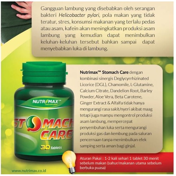 Original Nutrimax Stomach Care 30s Bpom Vitamin Penurun Asam Lambung Vitamin Maag Ledi Mart Shopee Indonesia