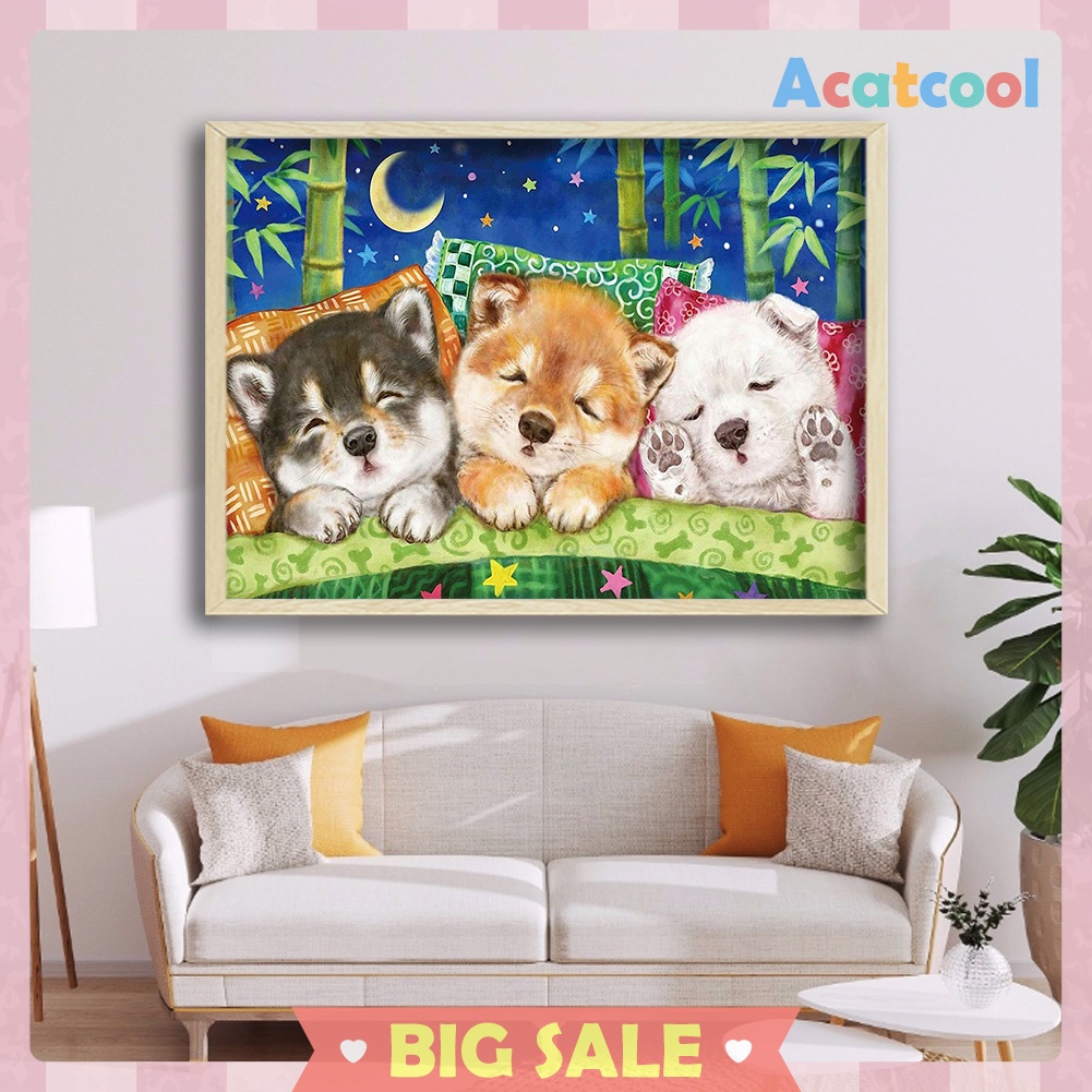 Dog Diamond Painting 5D DIY Full Round Drill Mosaic Animal Rhinestone Kits