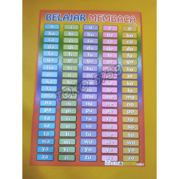 Jual Poster Belajar Membaca Untuk Belajar Anak Agar Anak Menjadi Pintar ...