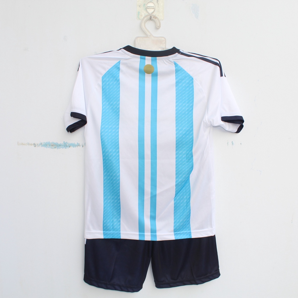 baju messi jersey baju bola anak argentina home kids 2022/2023 printing