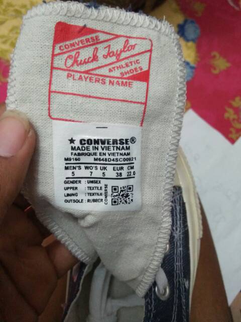 tag size converse original