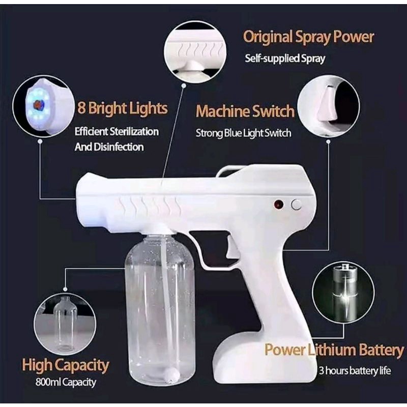 YJ-01 A NANO SPRAY GUN DESINFECTANT WIRELESS 8 LASER