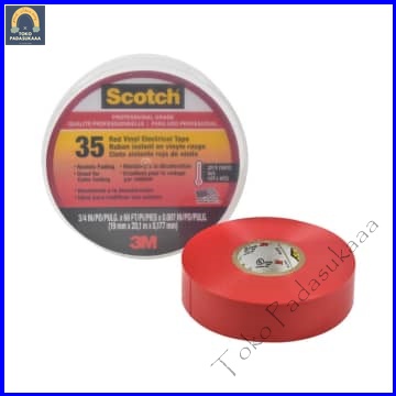 

3m Scotch Isolasi Listrik Vinyl 20 Mtr - Merah Solasi Ban
