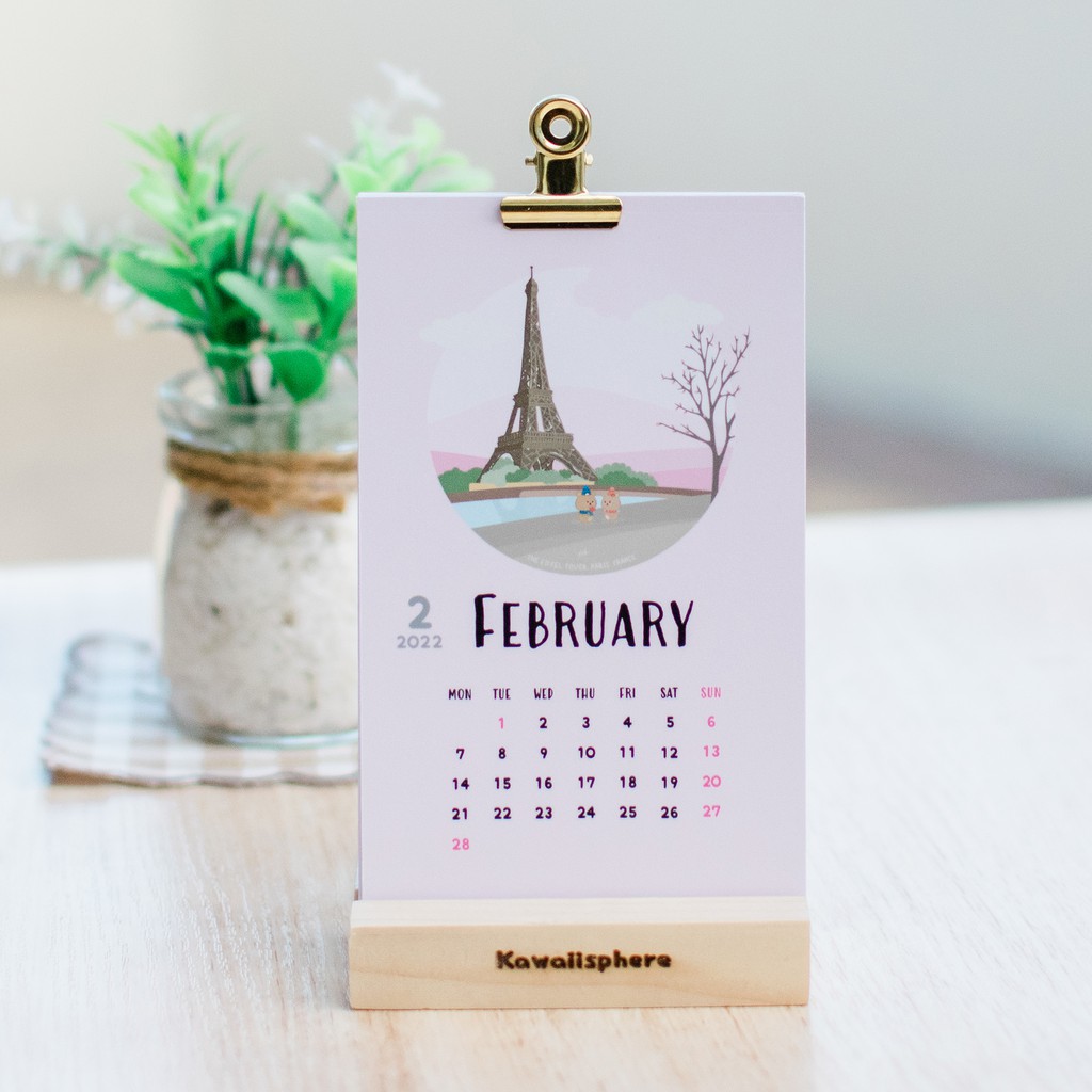 

Kalender Meja 2022 | Kawaiisphere Pastel Travel Desk Top Calendar 2022